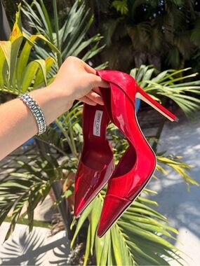 Jimmy Choo Bright Red Patent Pointed-Toe Pumps